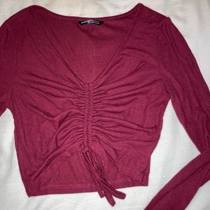 Shein scrunched front crop top